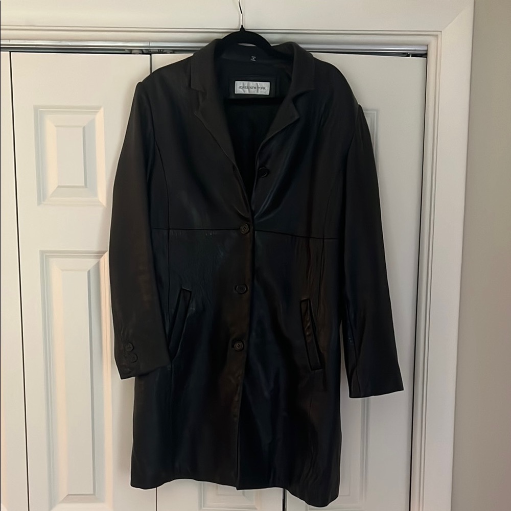 Women's Black Leather Coat